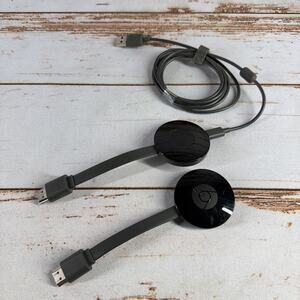 Lot of 2 Google Chromecast NC2-6A5 Media Streamers Tested No USB Power Cord